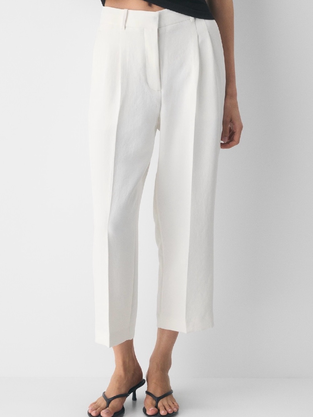 Aritzia Wilfred The Effortless Pant Cropped - White - Size 0 - Picture 2 of 5